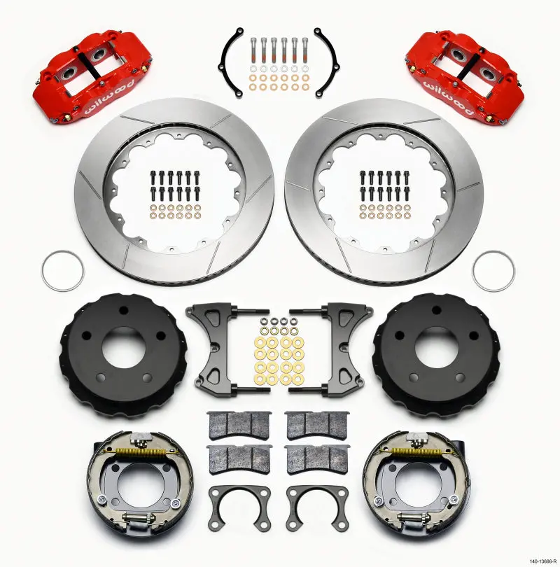 Wilwood Narrow Superlite 4R Rear Parking Brake Kit – 14" Rotor, Red Finish, 2.38" Offset, 5X5.5" Bolt Circle (Ford/Bronco) 1
