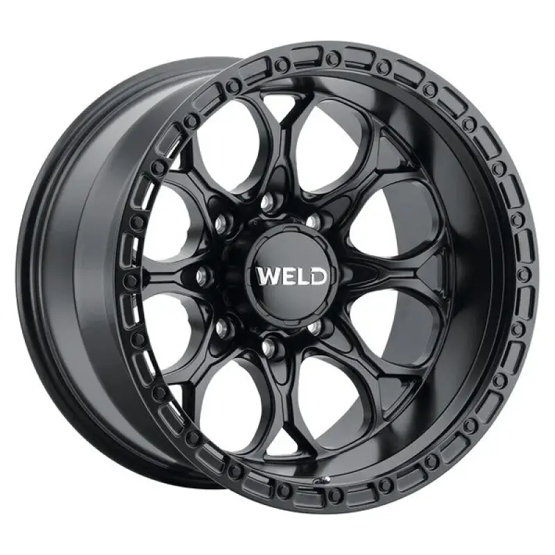 Weld Off-Road Satin Black & Black Ring 20×9 Wheel — 8×165.1 Bolt Pattern, Zero Offset, 5-Inch Backspace 1