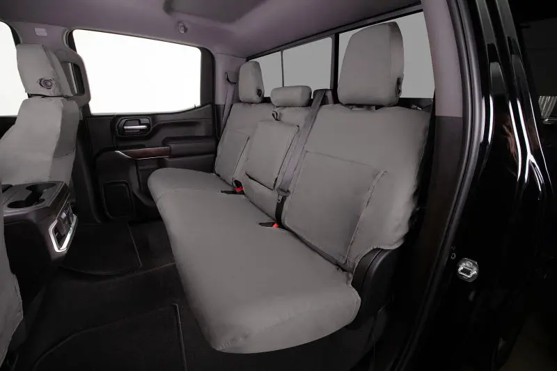 Covercraft Seatsaver Custom Front Row Seat Covers For 2010–2014 Chevrolet Avalanche – Polycotton Blend, Misty Grey 1