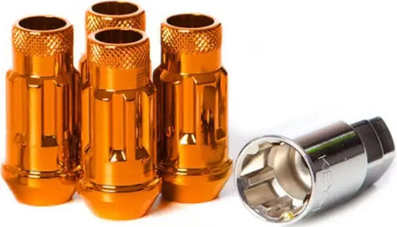 Wheel Mate Muteki Sr48 Open-End Locking Lug Nut Set – Orange Anodized, 12X1.5Mm, 48Mm Shank 1