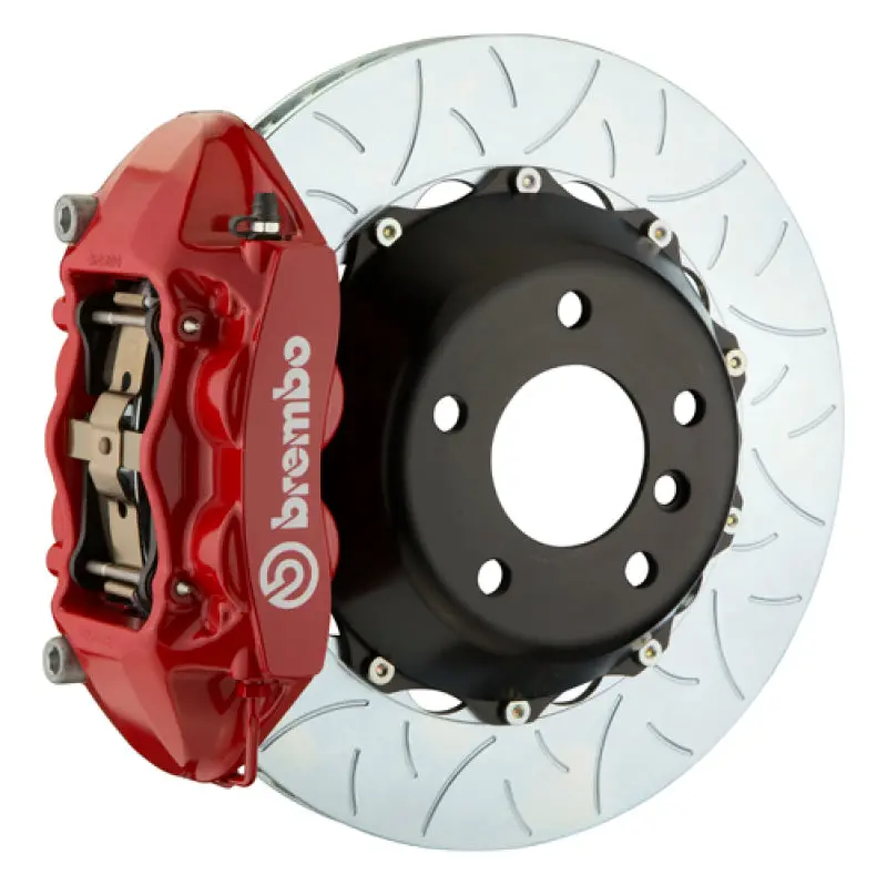 Brembo Rear Gt Big Brake Kit For 2003–2007 Porsche Cayenne And Cayenne Turbo – 4-Piston Calipers, 380X28Mm Two-Piece Slotted Rotors, Red Finish 1