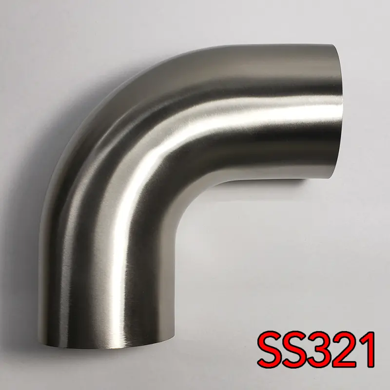 Stainless Bros 2.25-Inch Ss321 Mandrel-Bent 90° Elbow – 1D Radius, 16-Gauge (0.065-Inch Wall), Stainless Steel Pipe Fitting 1