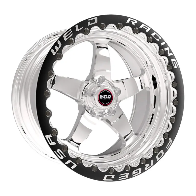 Weld S71 Polished 15X8.33 Inch Beadlock Wheel – 5X4.5 Bolt Pattern, 4.5-Inch Backspace, Black Mt Finish 1