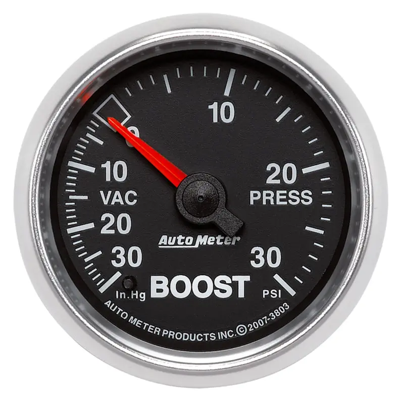 Autometer Mechanical Vacuum/Boost Gauge – 52Mm, 0–30 Psi / -30 In-Hg Range 1
