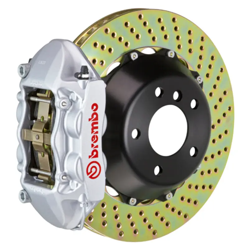 Brembo Rear Gt Big Brake Kit For Mercedes-Benz G55 Amg (2005–2011), G63/G65 Amg (2012–2018) – 4-Piston Calipers, 380X28Mm Two-Piece Drilled Rotors, Silver Finish 1